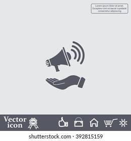hand holding megaphone