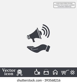 hand holding megaphone