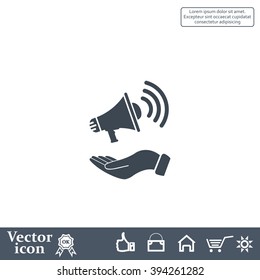 hand holding megaphone