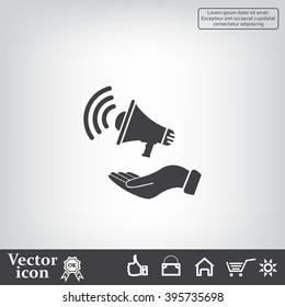 hand holding megaphone