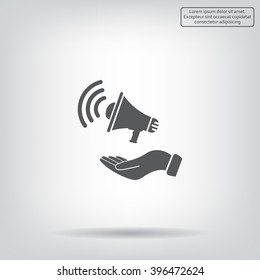 hand holding megaphone
