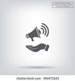 hand holding megaphone