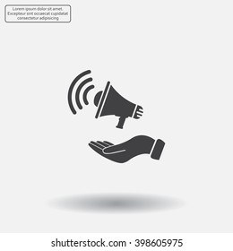 hand holding megaphone