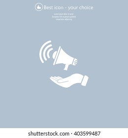 hand holding megaphone