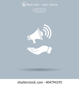 hand holding megaphone
