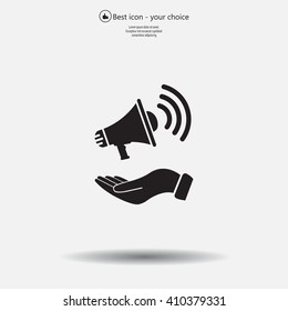 hand holding megaphone