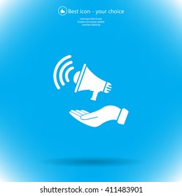 hand holding megaphone