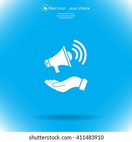 hand holding megaphone