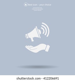hand holding megaphone