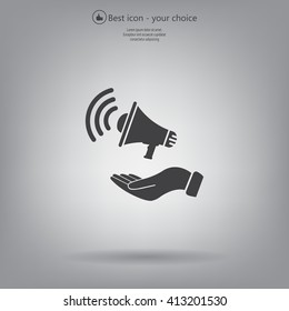 hand holding megaphone