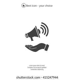 hand holding megaphone