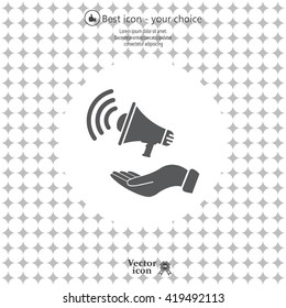 hand holding megaphone