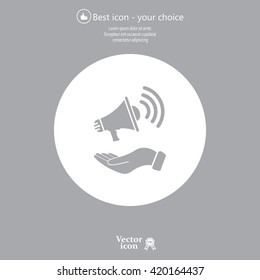 hand holding megaphone