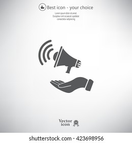 hand holding megaphone