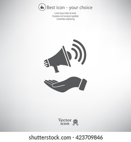 hand holding megaphone