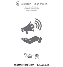 hand holding megaphone