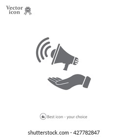 hand holding megaphone