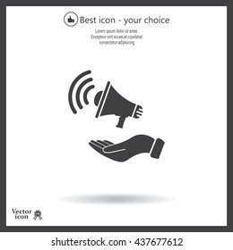 hand holding megaphone