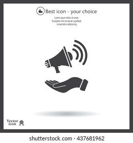 hand holding megaphone