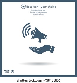 hand holding megaphone
