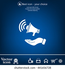 hand holding megaphone