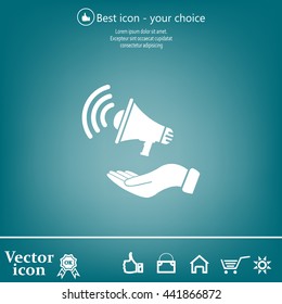 hand holding megaphone