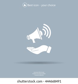 hand holding megaphone