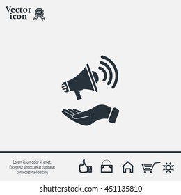 hand holding megaphone