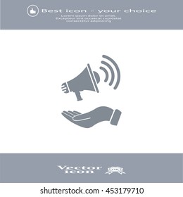 hand holding megaphone