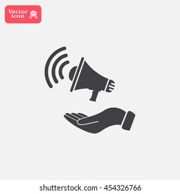 hand holding megaphone