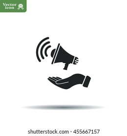 hand holding megaphone