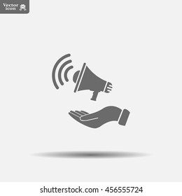 hand holding megaphone