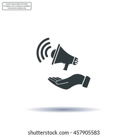 hand holding megaphone