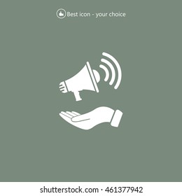 hand holding megaphone