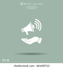 hand holding megaphone