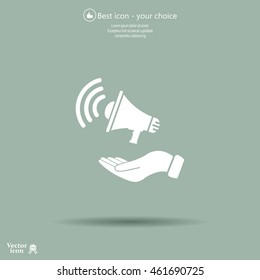 hand holding megaphone