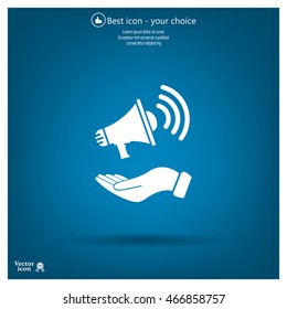 hand holding megaphone