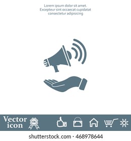 hand holding megaphone