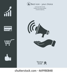 hand holding megaphone