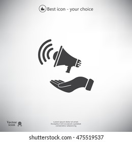 hand holding megaphone