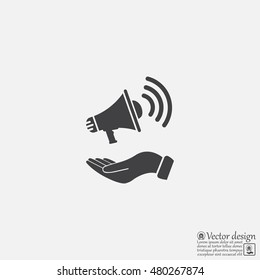 hand holding megaphone