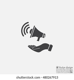 hand holding megaphone