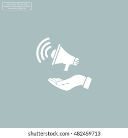 hand holding megaphone
