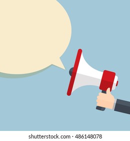 Hand holding megaphone
