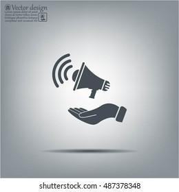 hand holding megaphone