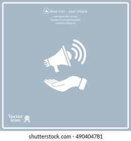 hand holding megaphone