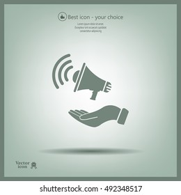 hand holding megaphone
