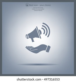 hand holding megaphone