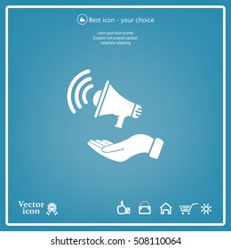 hand holding megaphone