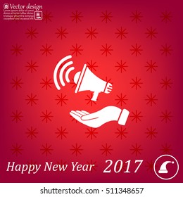 hand holding megaphone